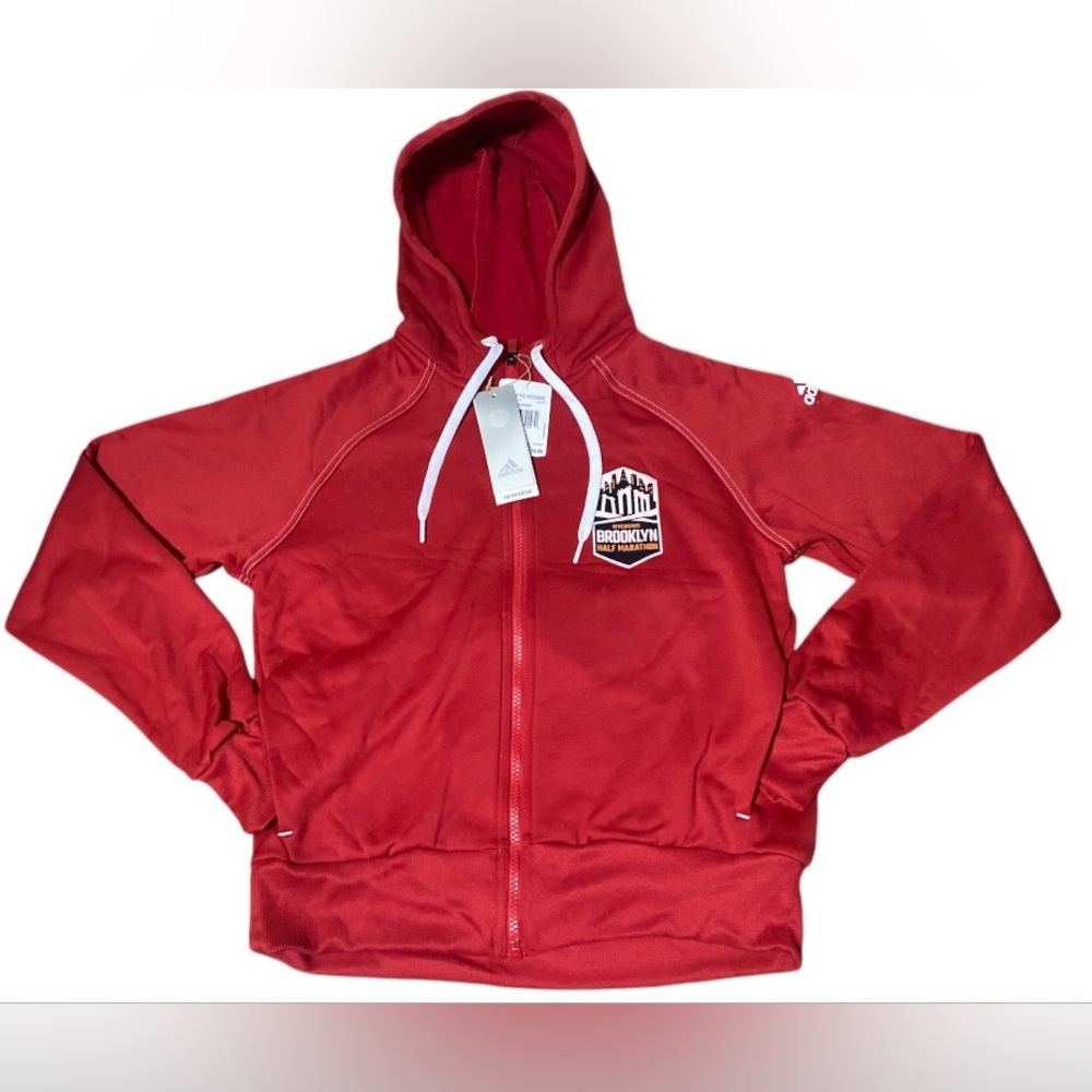 NWT Adidas Women XS Stadium Zip Up Hoodie NYC BROOKLYN HALF MARATHON Race
